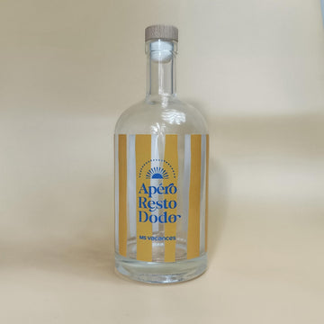 Bouteille MS Vacances Apéro Resto Dodo en verre rayé