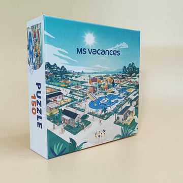 Boîte de puzzle 150 pièces MS Vacances avec illustration de camping
