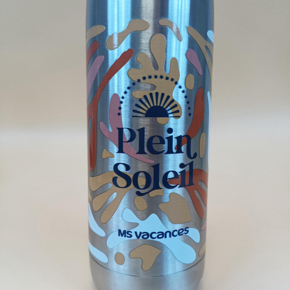 Gourde inox MS Vacances motif Plein Soleil