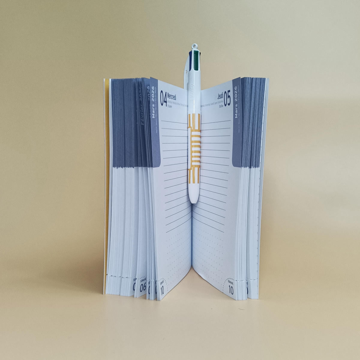 Pages intérieures de l’agenda avec stylo MS Vacances