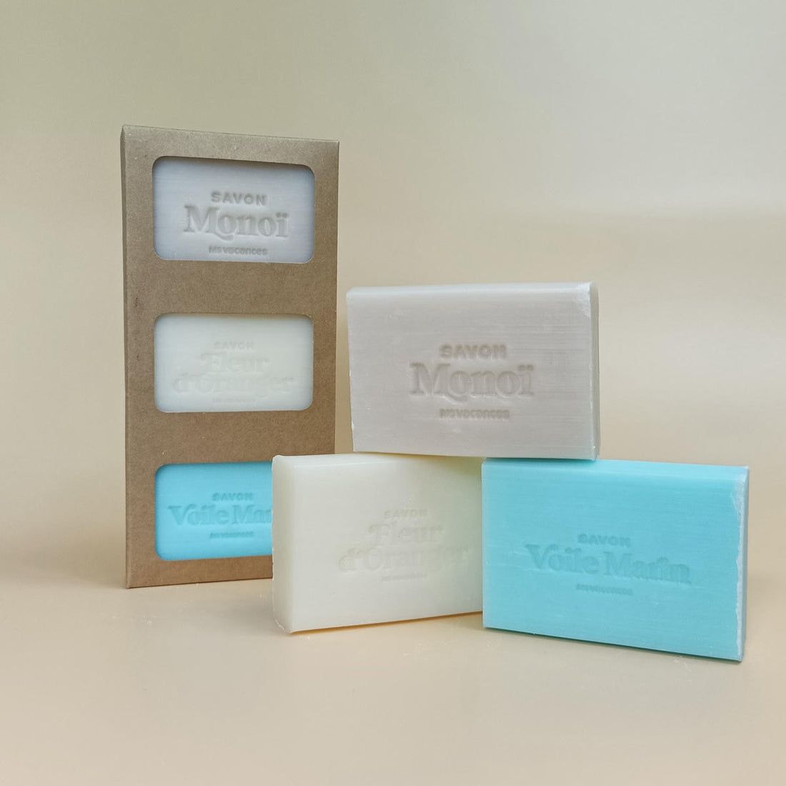 Coffret 3 savons MS Vacances en boîte kraft