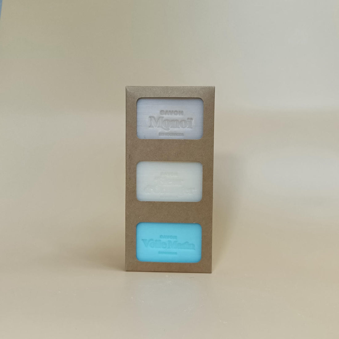 Coffret 3 savons MS Vacances en boîte kraft