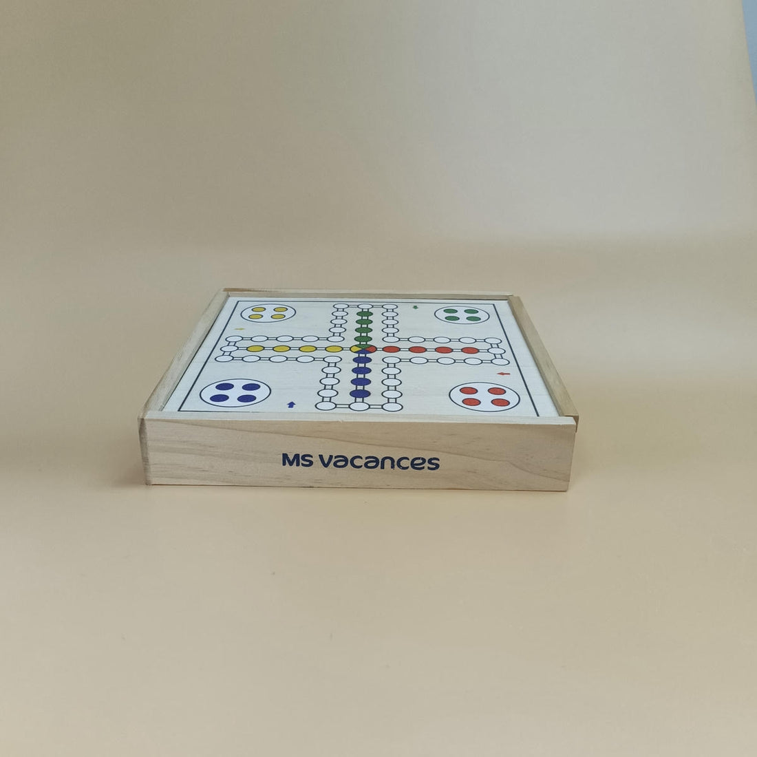 Plateau de jeu en bois MS Vacances fermé avec design coloré