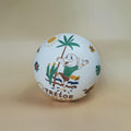 Ballon blanc décoré Belito et éléments tropicaux