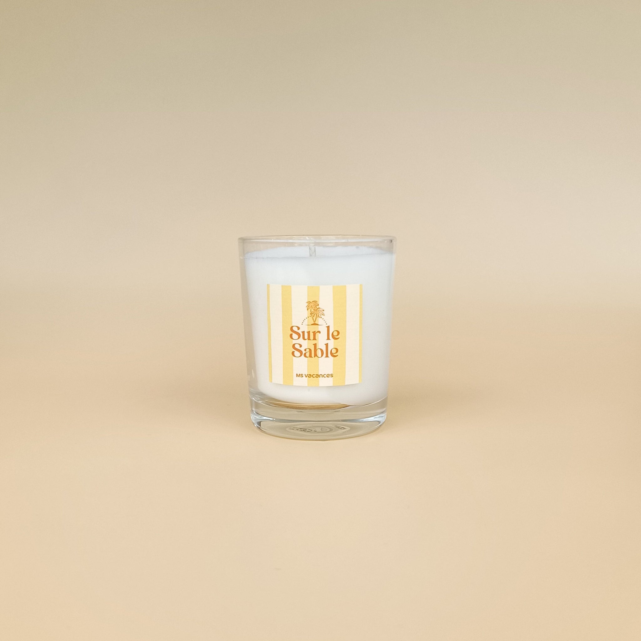 Bougie MS Vacances Sur le Sable dans un verre transparent