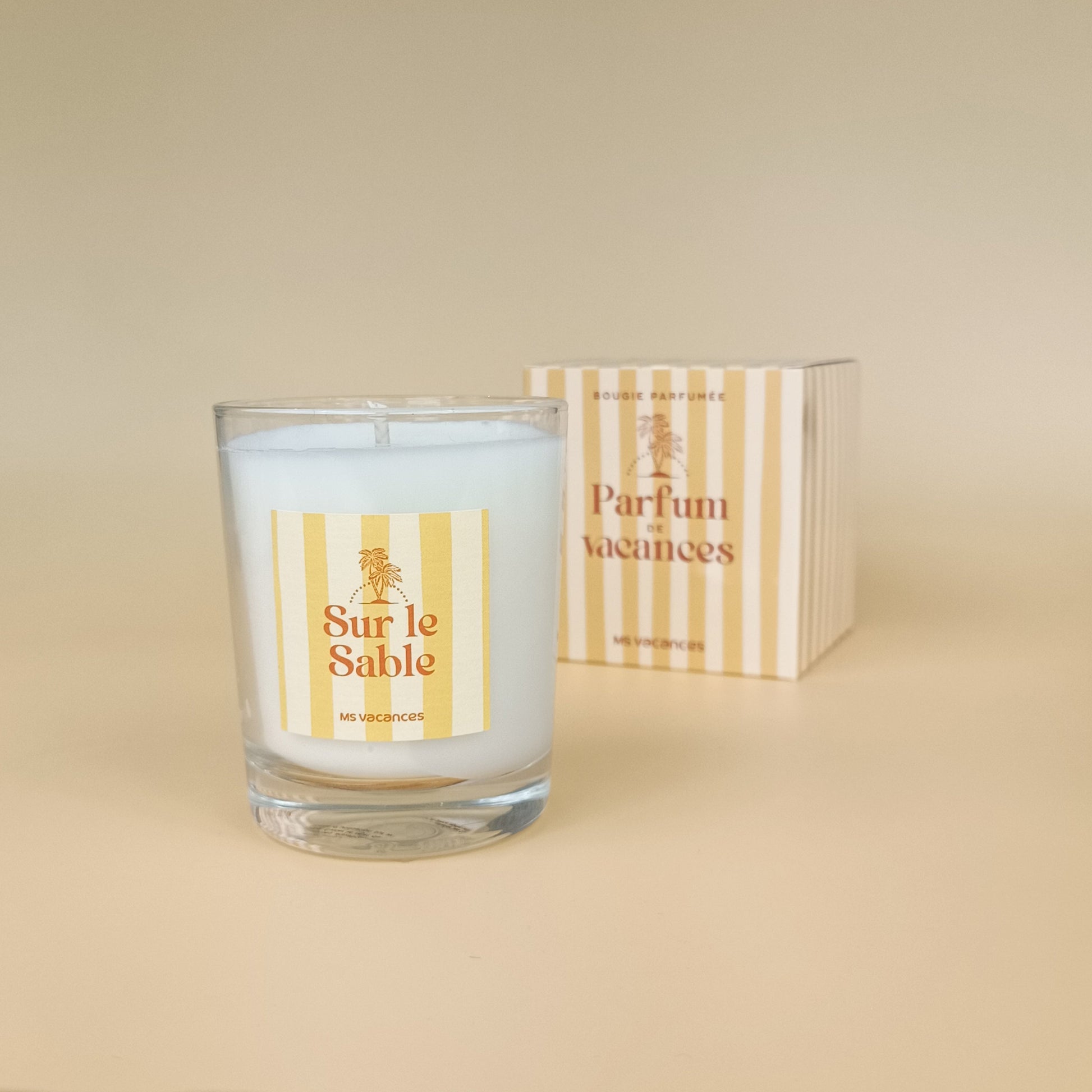 Bougie Sur le Sable avec boîte Parfum de vacances